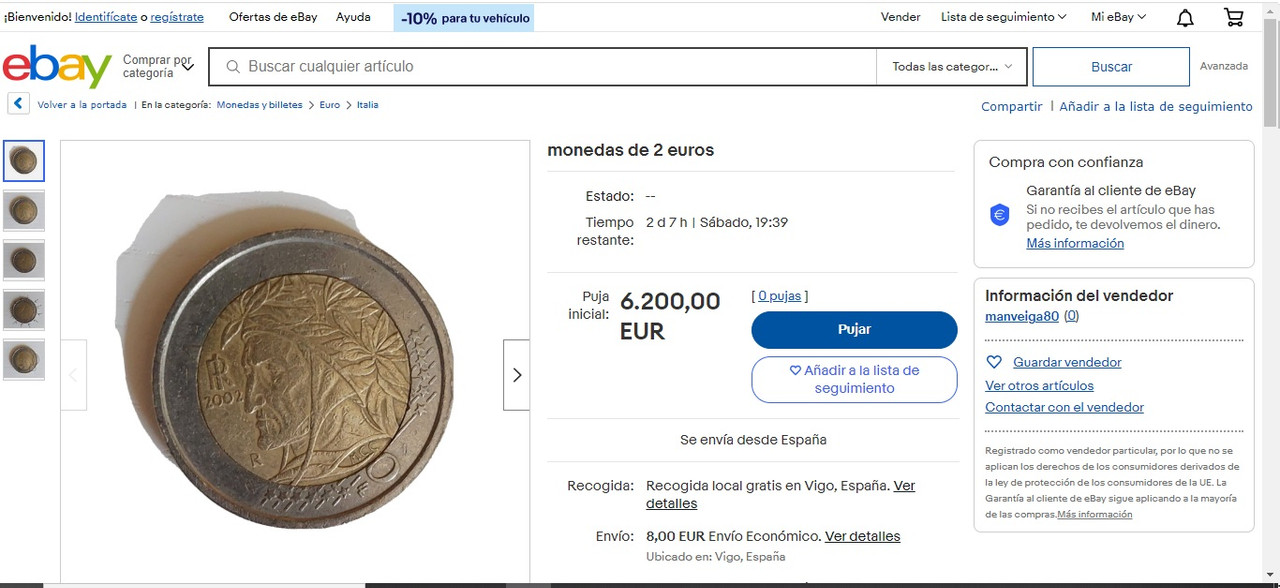 Moneda de 2 euros con canto liso 2-uros-Italia