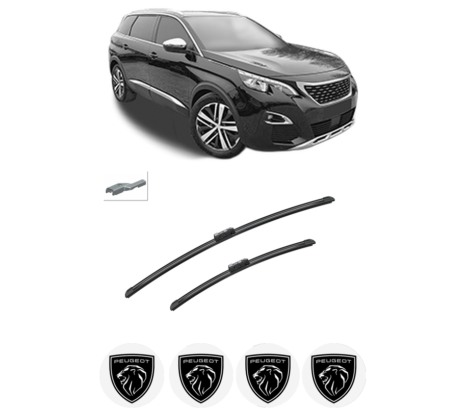 Set stergatoare auto PEUGEOT 508 SW II (FC_, FJ_, F4_) din 2018-2021, pentru parbriz auto, 2 bucati, Bosch Aerotwin, din cauciuc siliconat rezistent, 4 Stickere Auto PEUGEOT