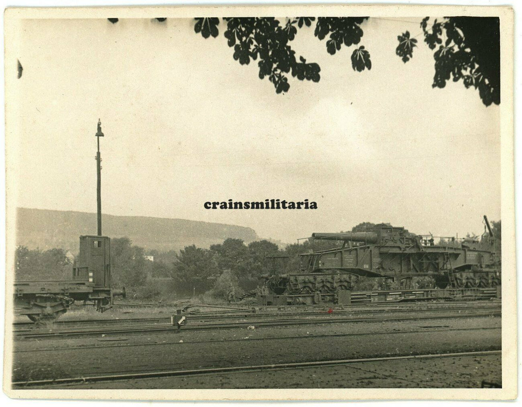 Orig. Foto schweres Eisenbahngeschütz Artillerie Zug in Frankreich Atlantikwall