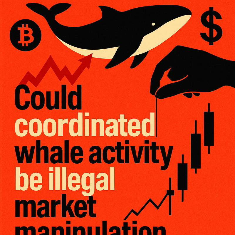 Could coordinated whale activity be illegal market manipulation