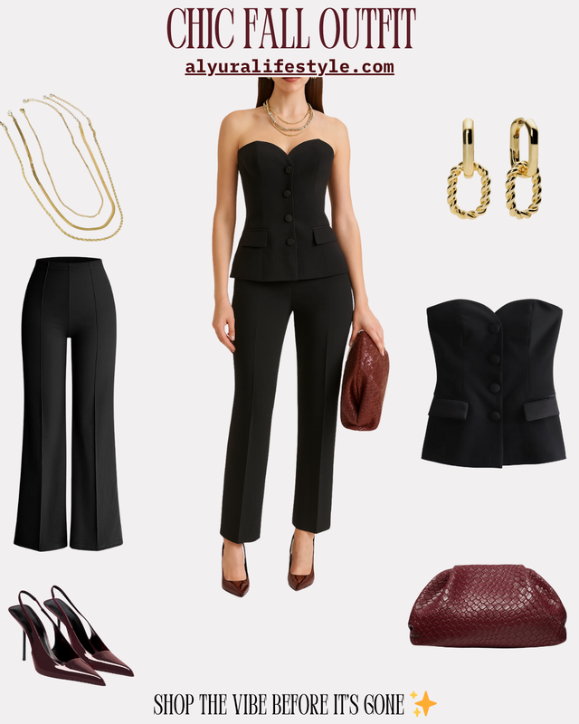 Chic Fall Outfit | Classy All-Black Look for Dinner or Work Events 🍷