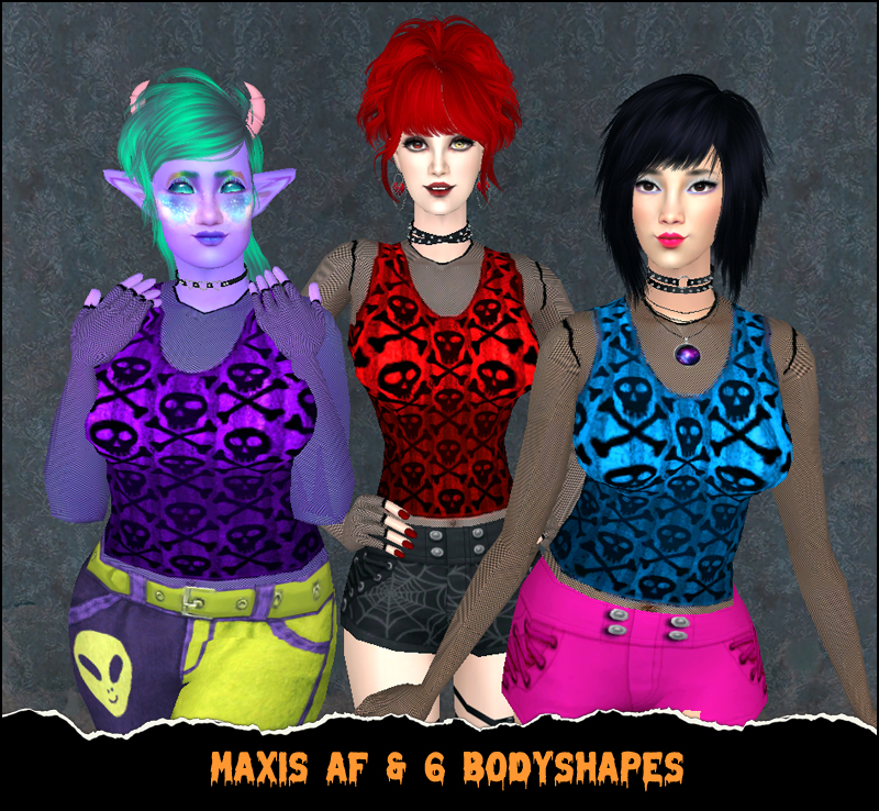 Skull fishnet tops preview 2