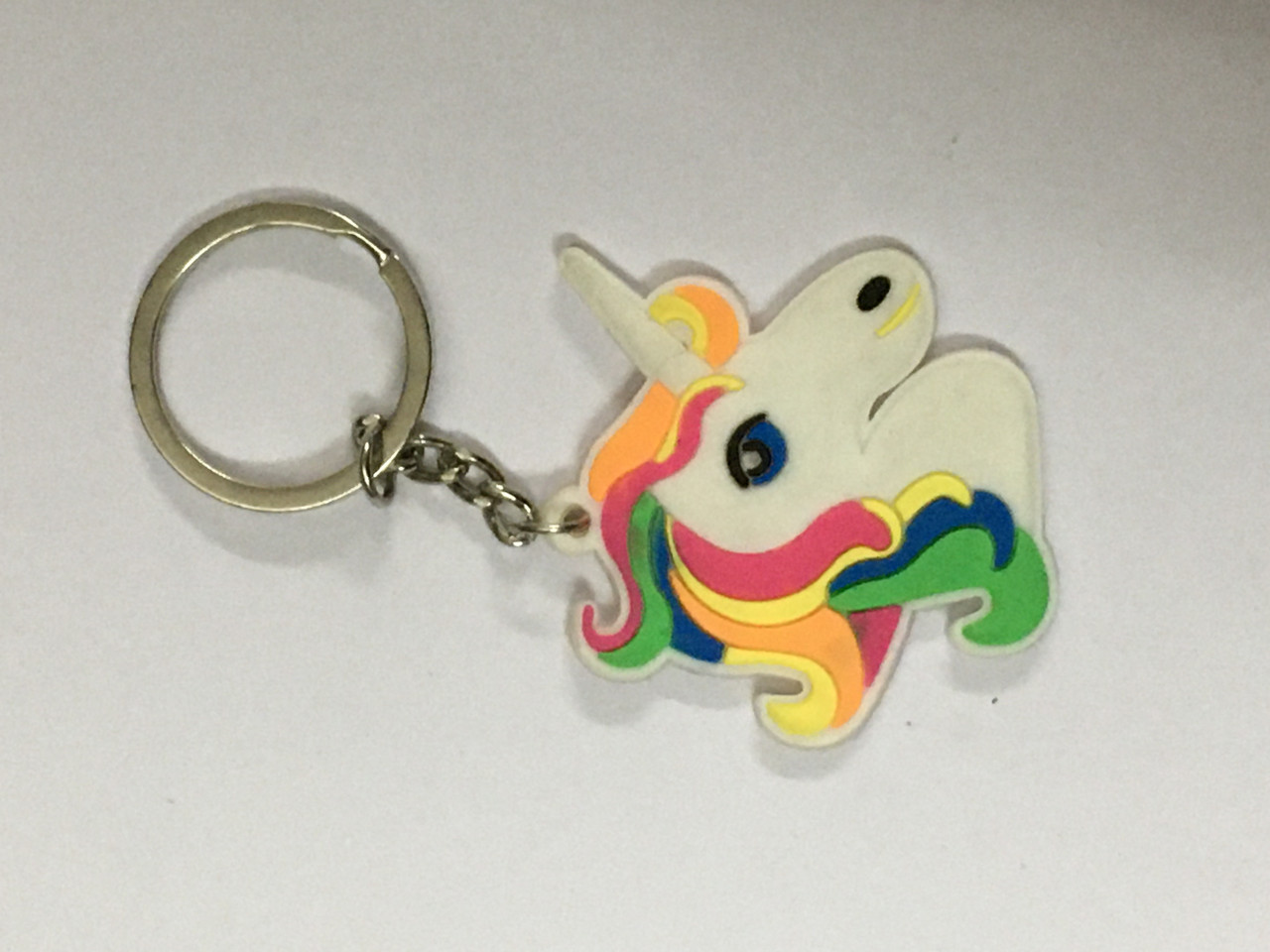 Unicorn Face Keychain Multicolor Rainbow Spark