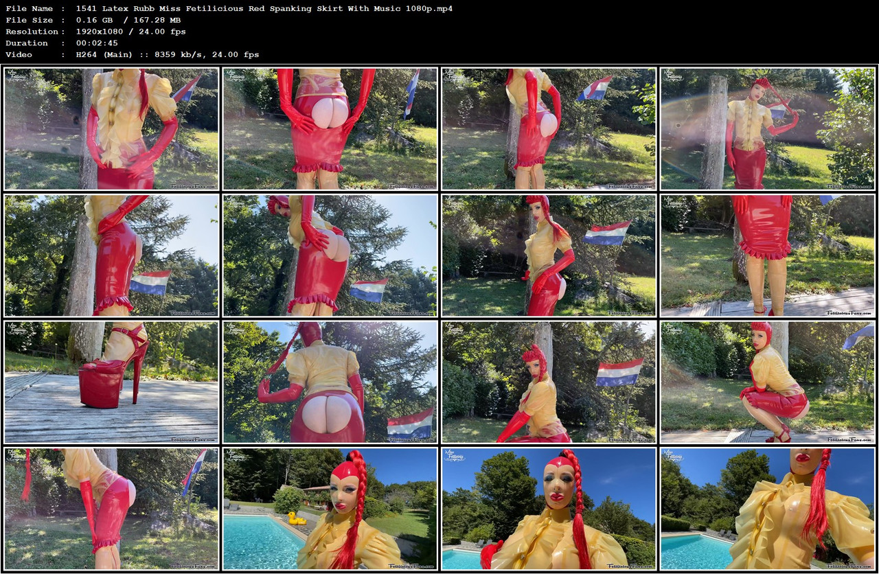 1541 Latex Rubb Miss Fetilicious Red Spanking Skirt With Music 1080p mp4