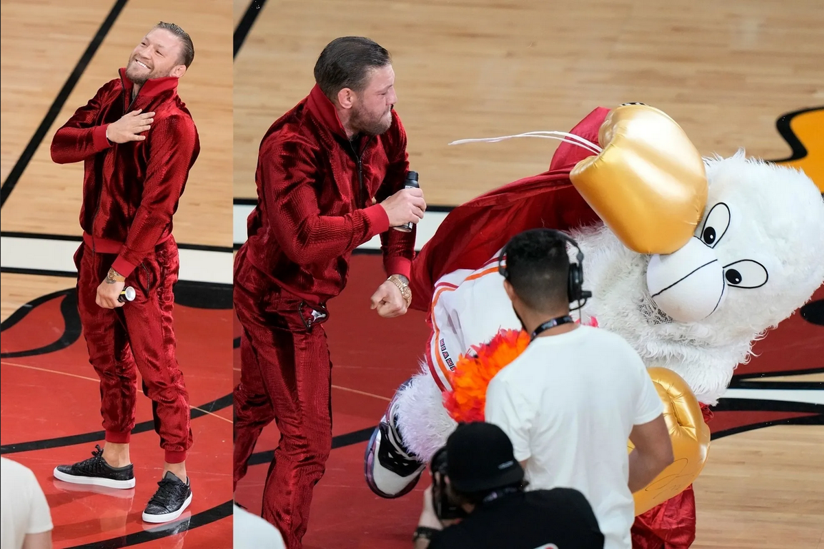 McGregor golpea y manda al hospital a mascota de Miami Heat en partido de la NBA