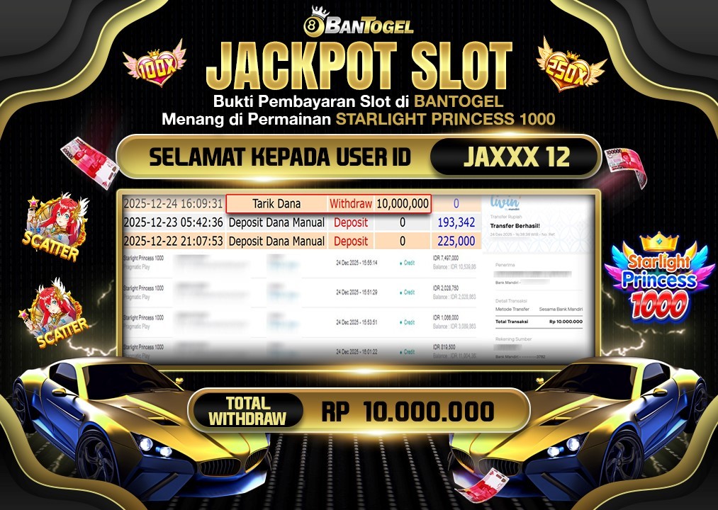 BUKTI JACKPOT LUNAS BANTOGEL