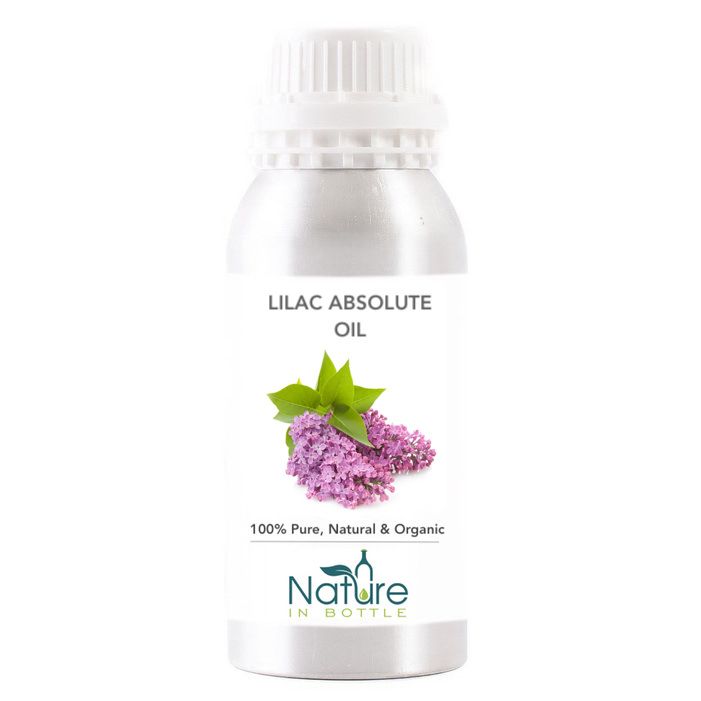 Lilac essential oil in a small bottle. Selective focus. Stock Photo by  solovei23