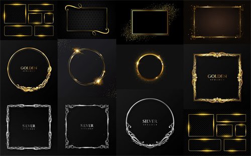 Realistic Golden & Silver Frames - 10+ Vector Templates