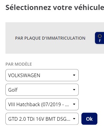 Site internet : identification véhicule via numéro plaque d'immatriculation  - Forum Golf 8