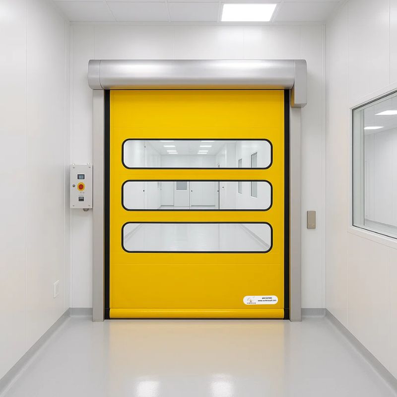 Porte sectionnelle industrielle avec portillon