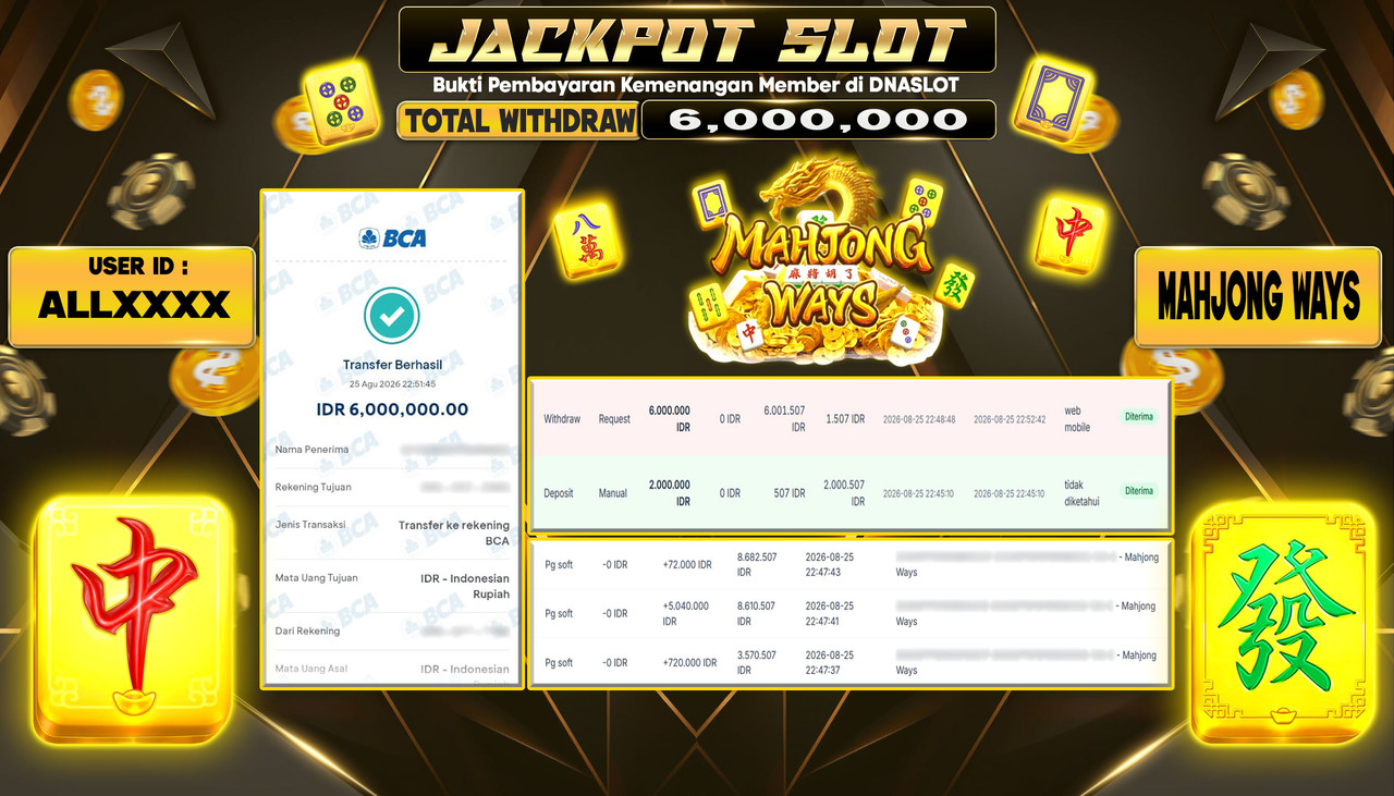 JACKPOT SLOT MAHJONG WAYS 1  25 AGUSTUS 2026