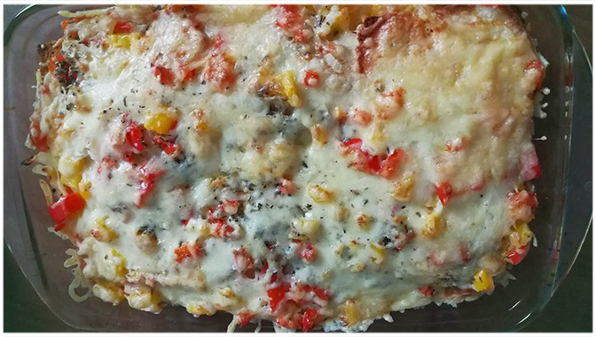 Weißbrot, Gemüseauflauf mit schneller Zubereitung Weißbrot, Gemüseauflauf mit schneller Zubereitung