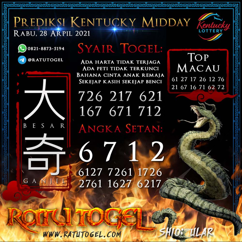 BOCORAN TOGEL KENTUCKY MIDDAY
