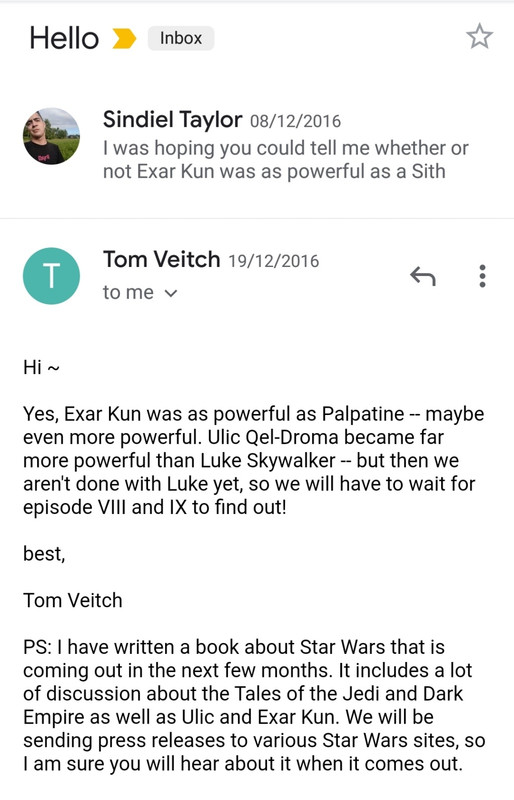 More powerful than Exar Kun who was superior to Palpatine who was a nexus that burst open space