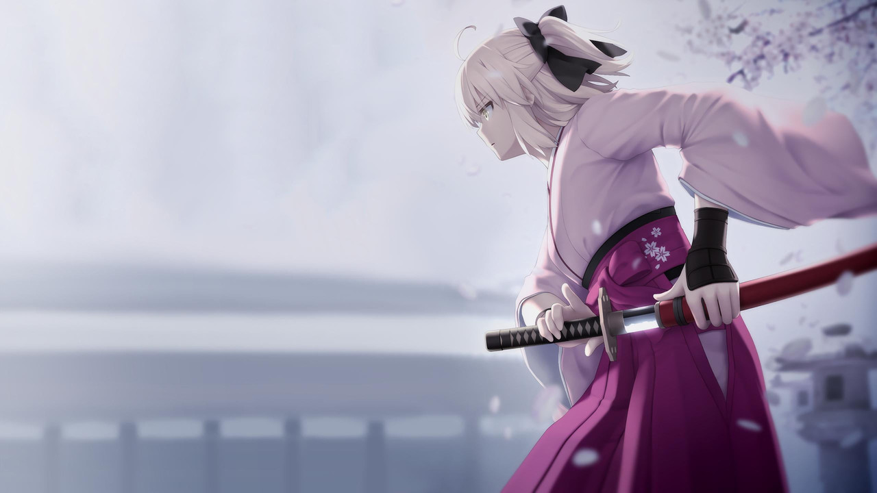 Anime waifu holding a katana