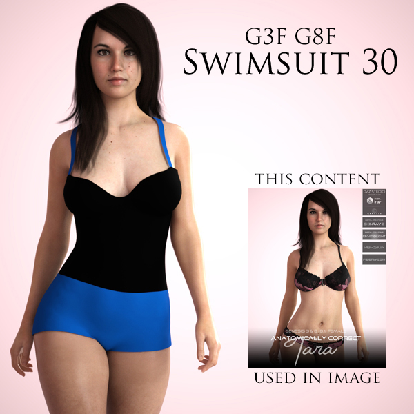 Swimsuit 30 for Genesis 3 and Genesis 8 Female (8.1) + Additional textures