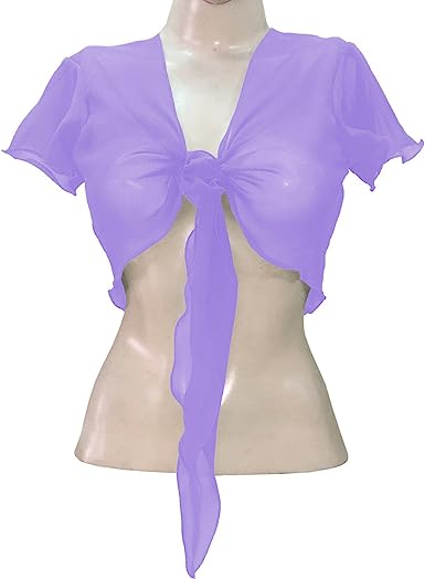Women's Chiffon Choli Blouse Short Sleeve Tie Crop Top Shrug Belly Dance Gypsy - Bild 29 von 63