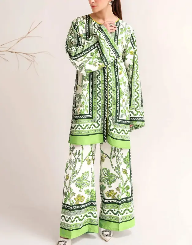 Trendy Digital Print 90/70 Lawn 2-Pc Suit with Printed Trouser (Spring/Summer 2025)