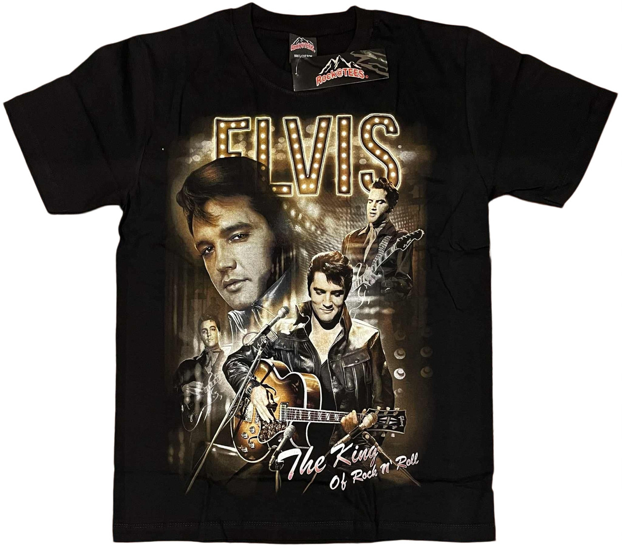 Rock Tees Elvis Presley King Of Rock n Roll Double Sided T shirt XL ts0663 New