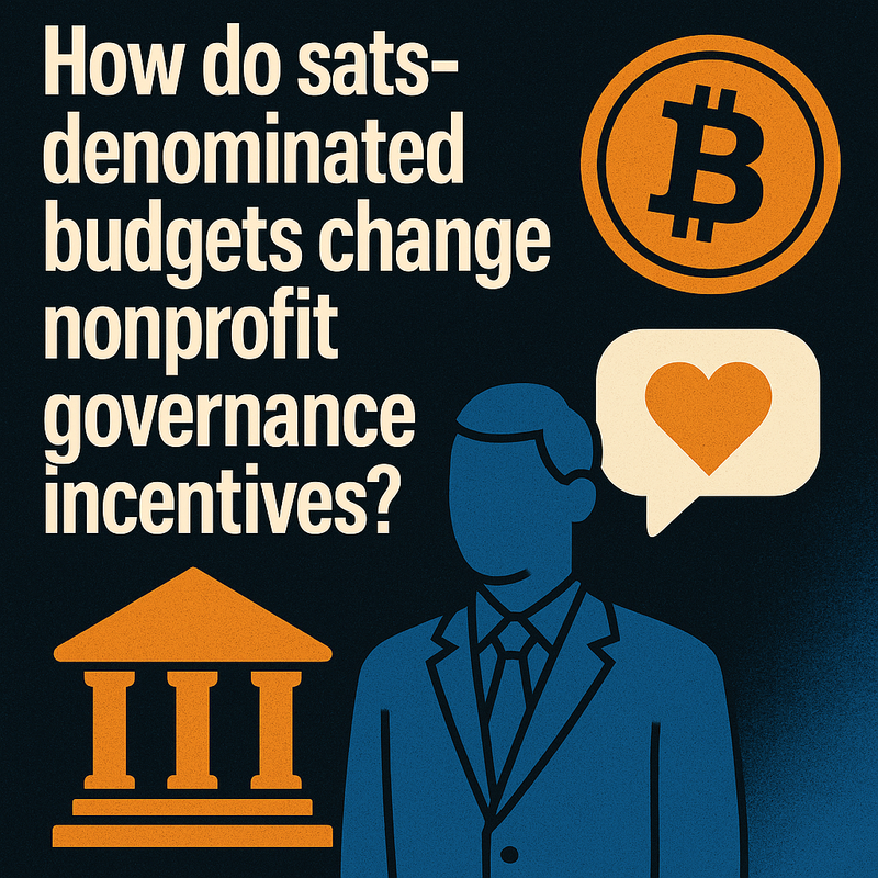 How do sats-denominated budgets change nonprofit governance incentives?