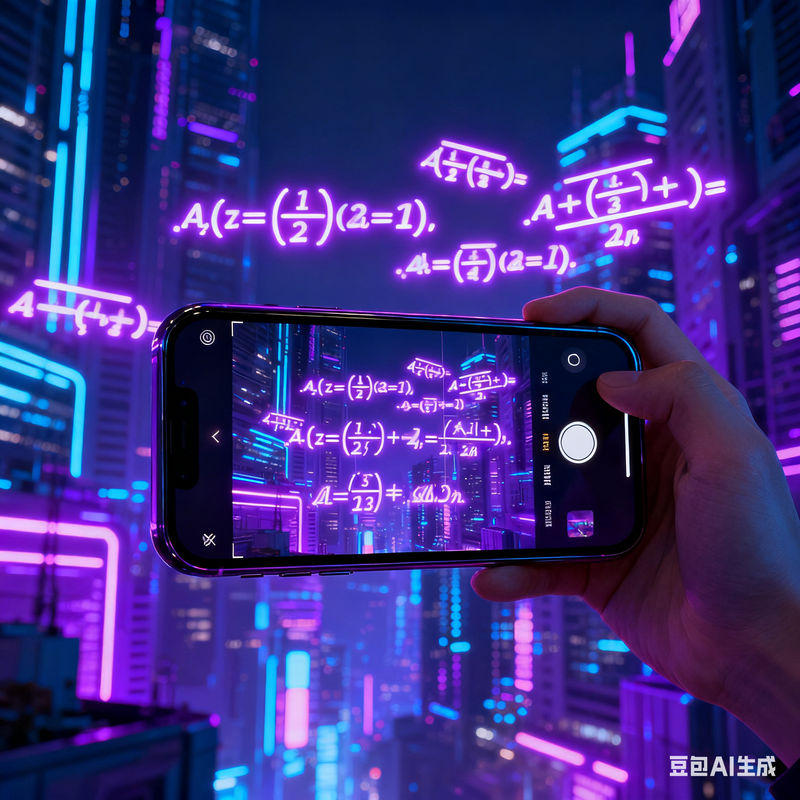 Person taking photo of math problem with smartphone