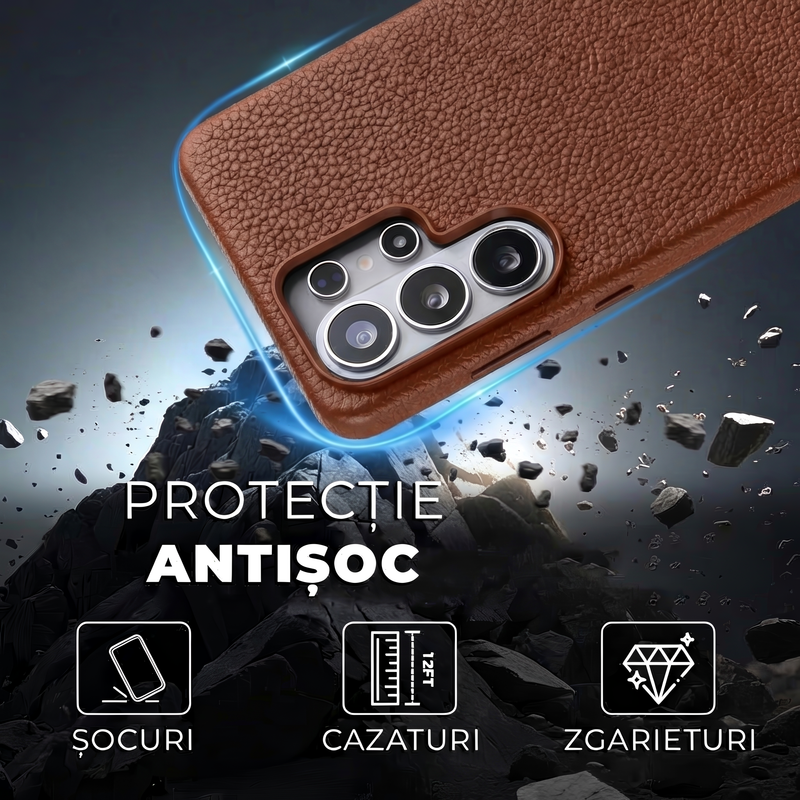 Husa pentru Samsung S26 Ultra Daden Luxury din piele naturala, Magsafe, Calitate Premium, Handmade, Maro