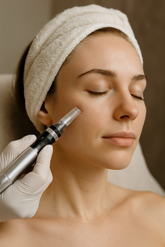 Microneedling Behandlung im Gesicht