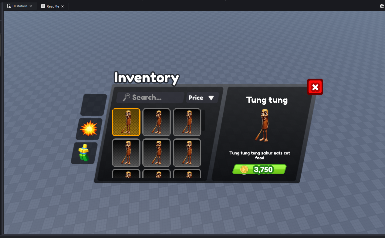 Inventory with Sidebar UI