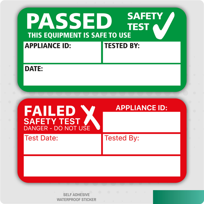 PAT Safety Test Passed Vinyl Stickers 10
