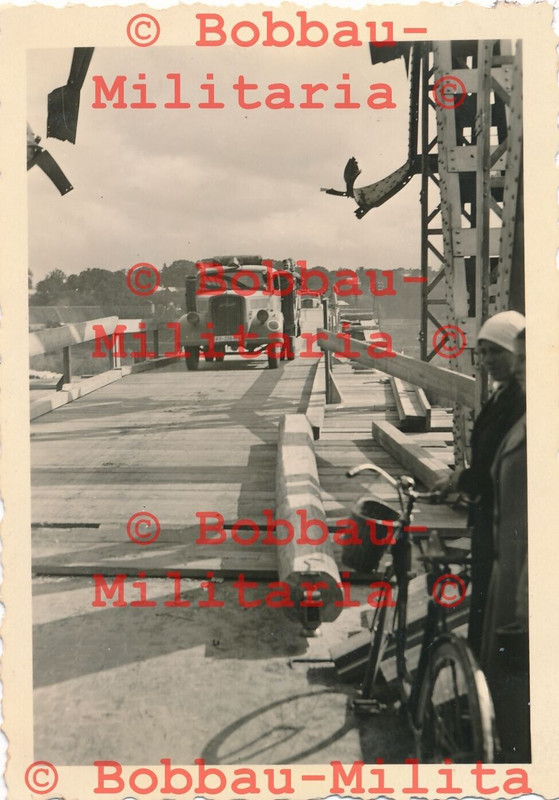 Foto Polen Lublin Wehrmacht Notbrücke über die Weichsel Blitzkrieg 1939