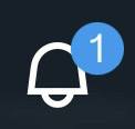 Image of Twitter Notification Icon showing 1 new notification