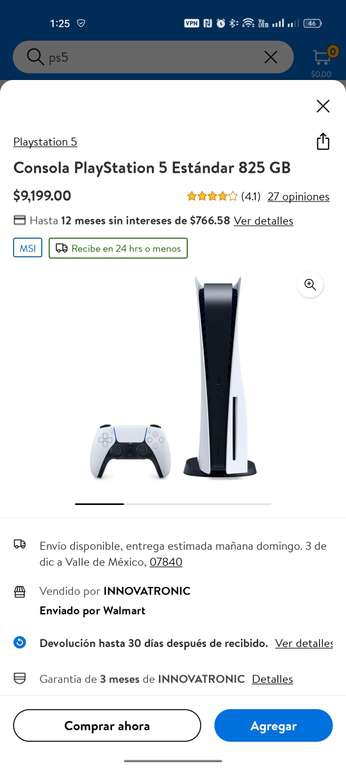 PS5 estándar a buen precio en Walmart