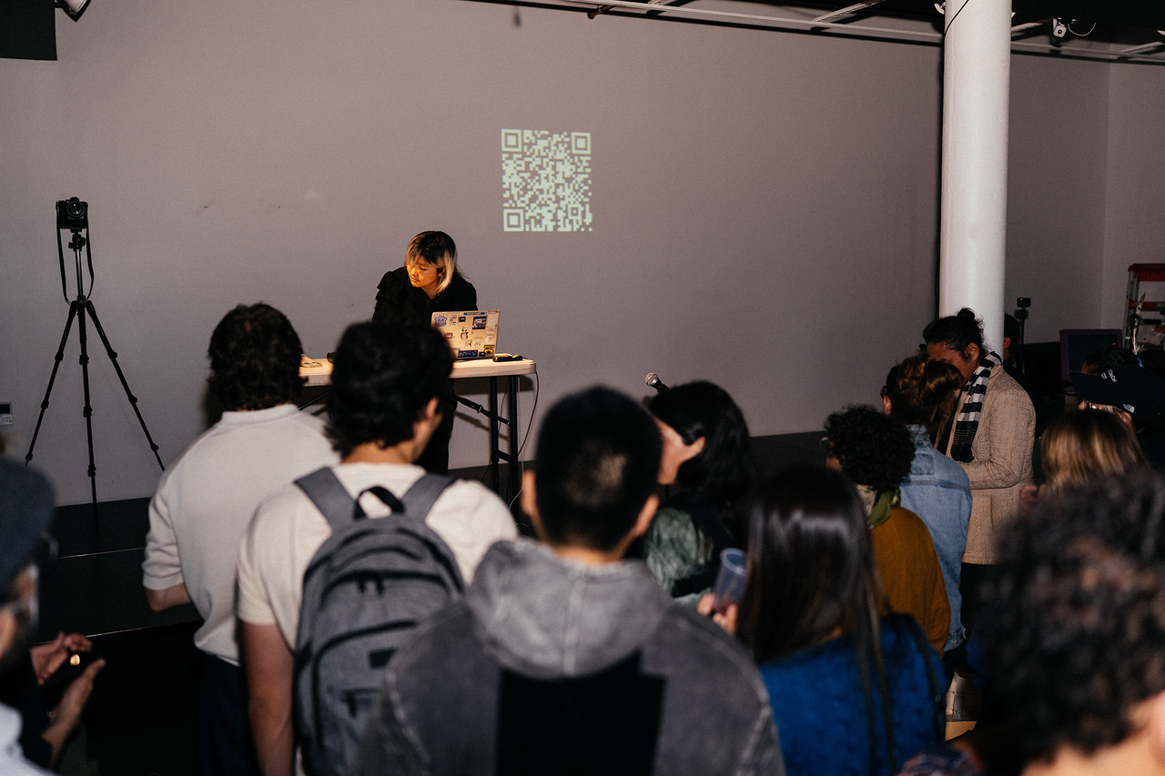 Viola He performing at the Epistemologies of Slop opening