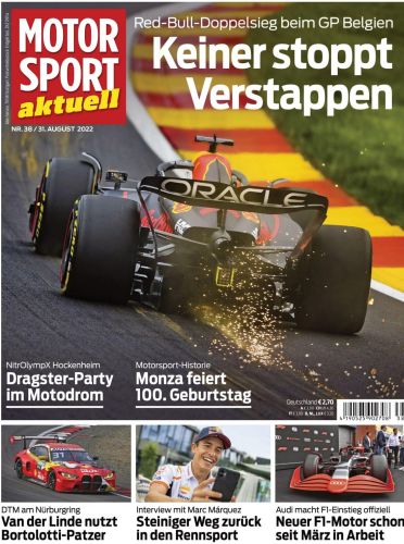 Cover: Motorsport aktuell Magazin No 38 vom 31 August 2022 Cover: Motorsport aktuell Magazin No 38 vom 31 August 2022