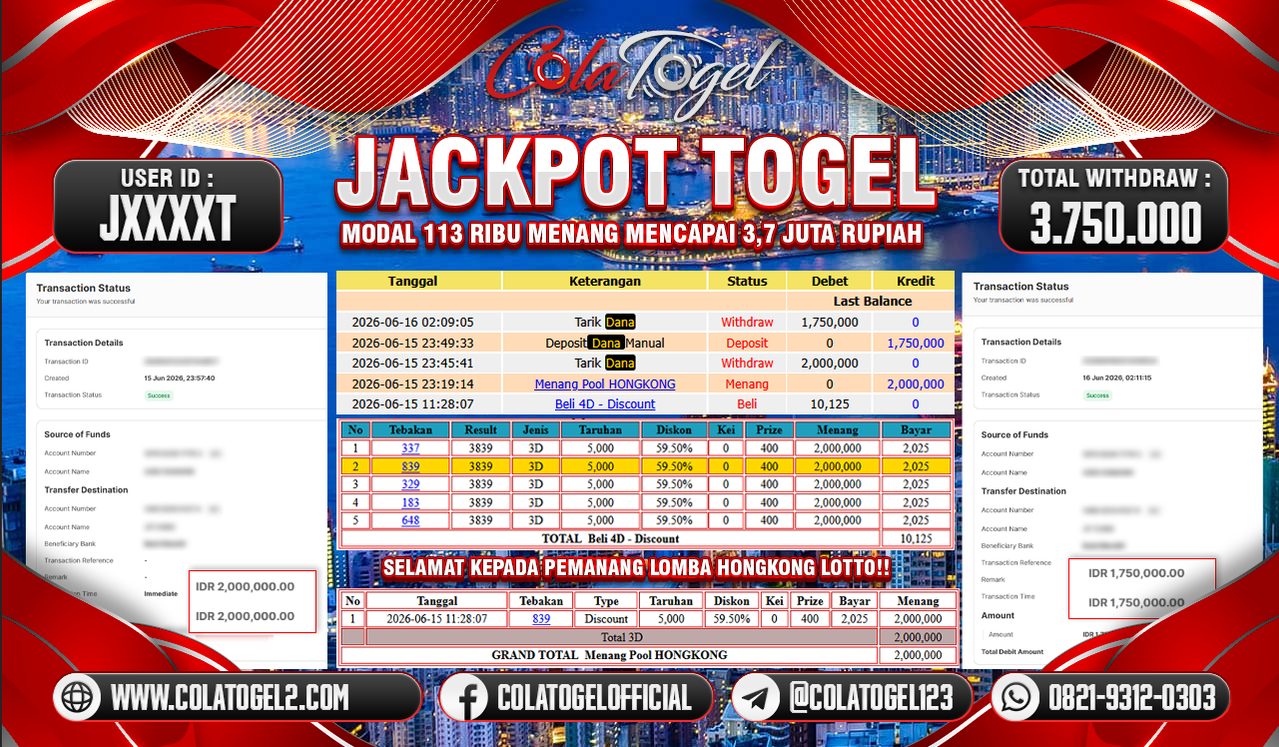 JACKPOT HONGKONG LOTTO!!