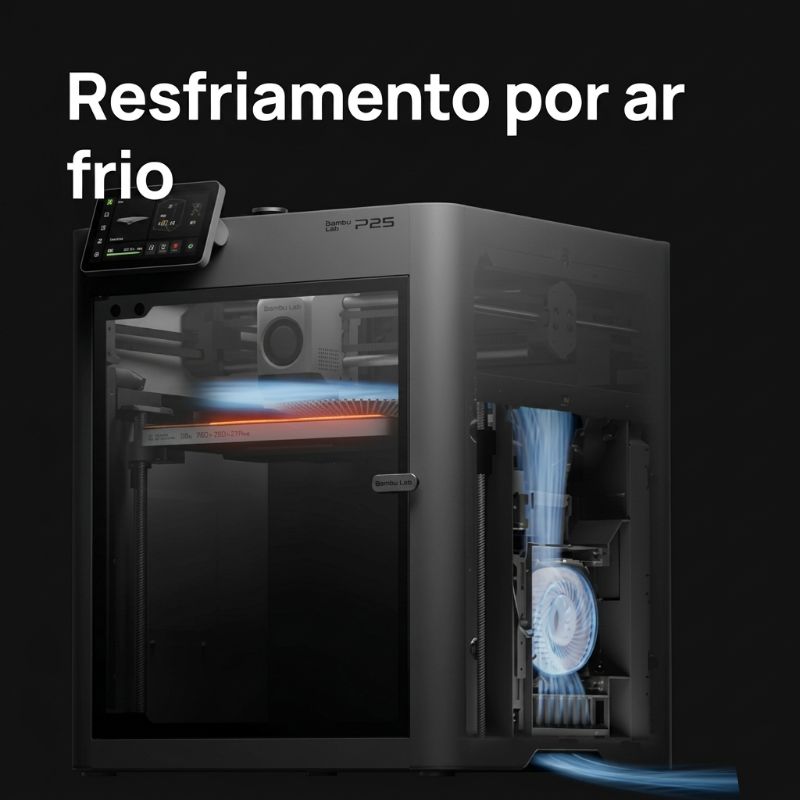 Sistema de resfriamento por ar frio da Bambu Lab P2S