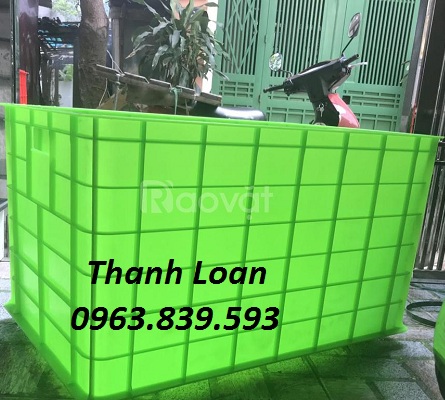 Sóng nhựa bít 8 bánh xe, thùng nhựa đựng dụng cụ / 0963.839.593 Ms.Loan Thung-nhua-bit-co-5-banh-xe-xanh-la