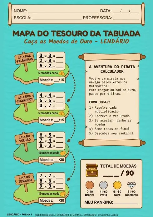 Mapa do Tesouro da Tabuada - Página 4