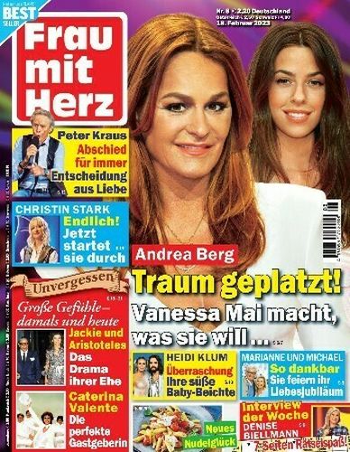 Cover: Frau mit Herz Frauenzeitschrift No 08 vom 18  Februar 2023