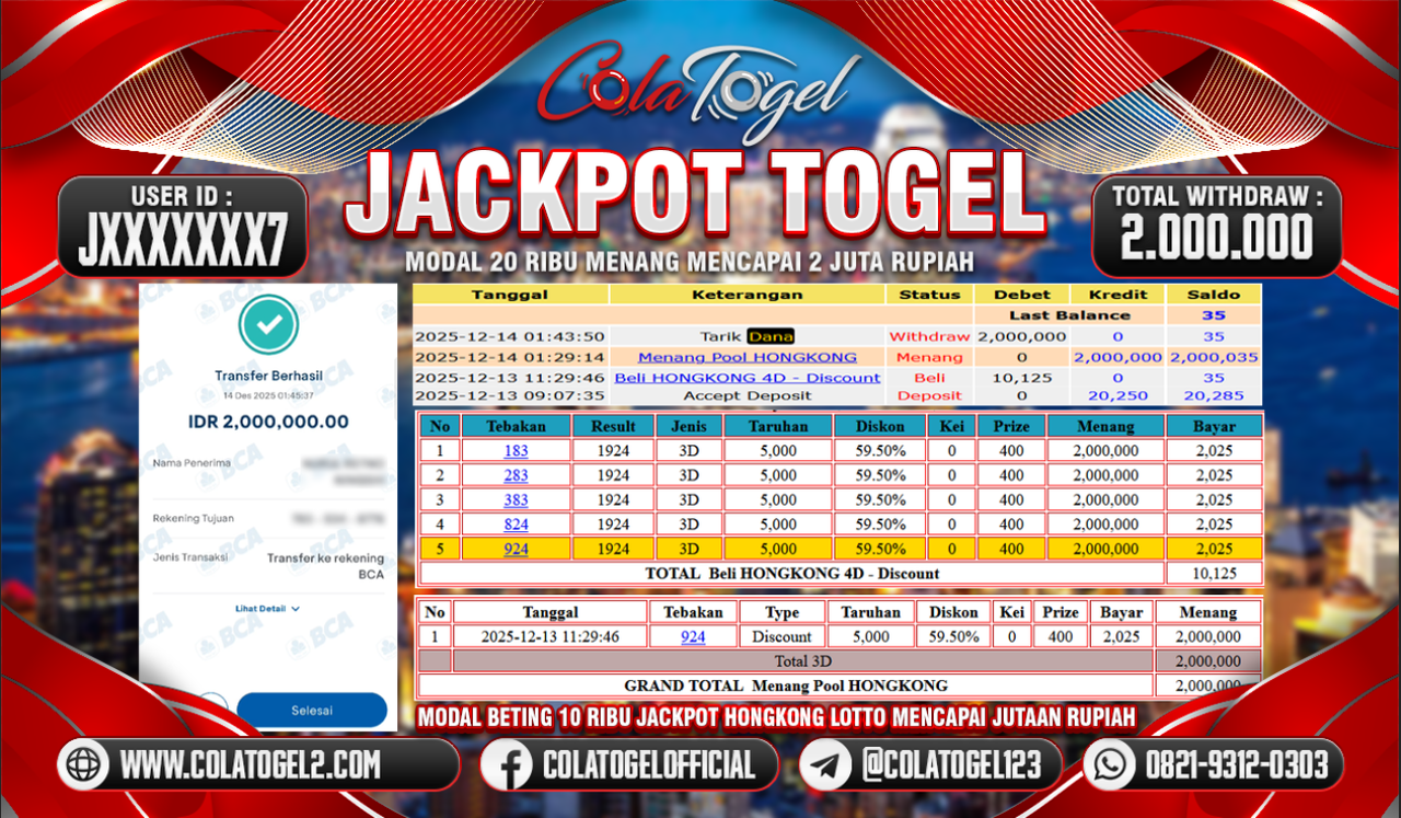 JACKPOT HONGKONG LOTTO!!