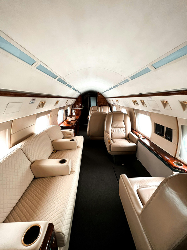 Luxury private aircraft interior at Miami Executive Airport
