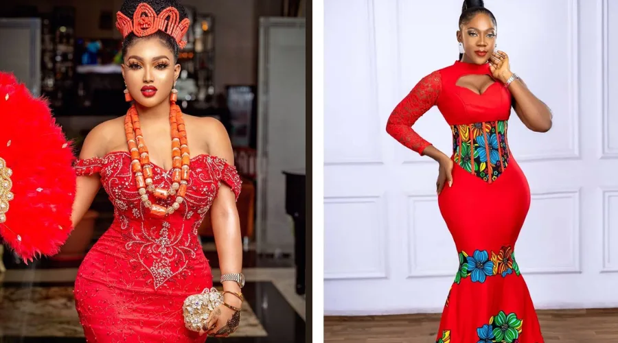Modern and traditional African clothing for women featuring bold prints and embroidery