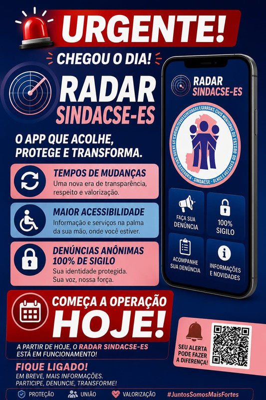 O Radar SINDACSE chegou!!