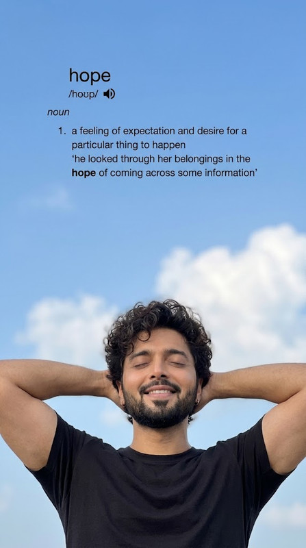 AI-generated example result for the creative-images prompt: Hope Dictionary Sky Portrait by Prompt Craft