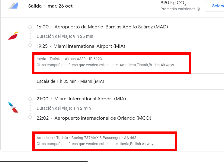 Otras compañías aéreas que venden este billete: AA, IB, AY, - Vuelos a USA: compañías aéreas, facturación, dudas...