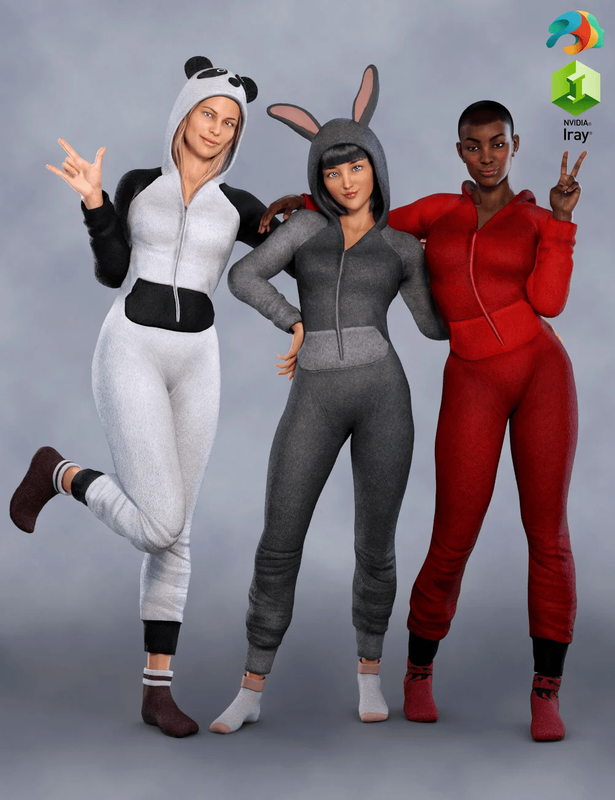 Animal Onesie Outfit for Genesis 8 Female