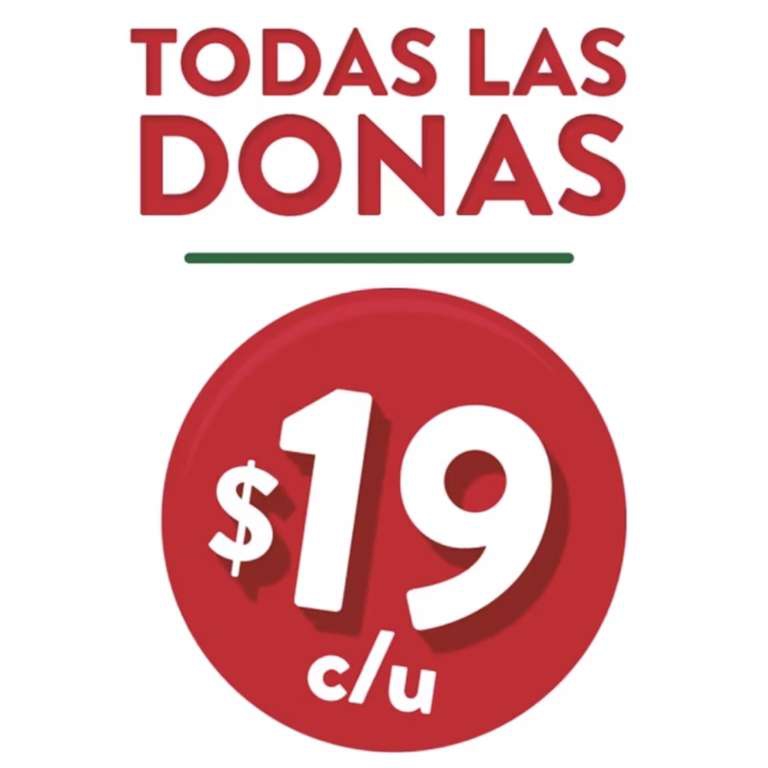 Krispy Kreme: Todas las Donas en $19 c/u