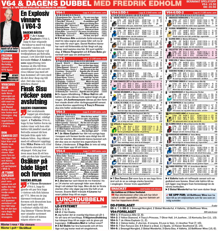 Expressen Tips V64 Örebro 200317