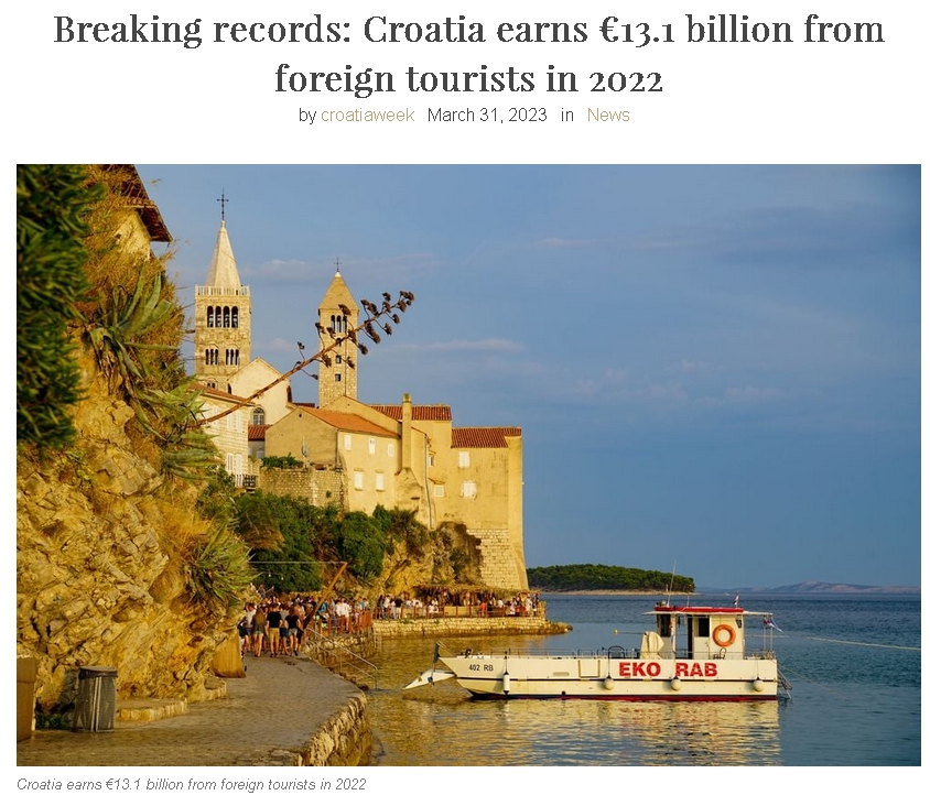 Breaking records: Croatia earns €13.1 billion from foreign tourists in 2022 Screenshot-9117