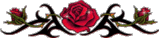 A glitter graphic of a rose divider the white outline making it look a little rough.